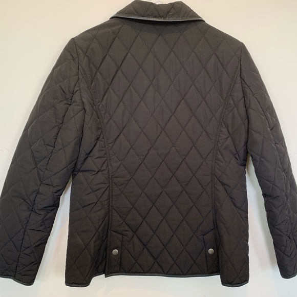 Talbots, black quilted, leather jacket with foe leather trim - Picture 2 of 8